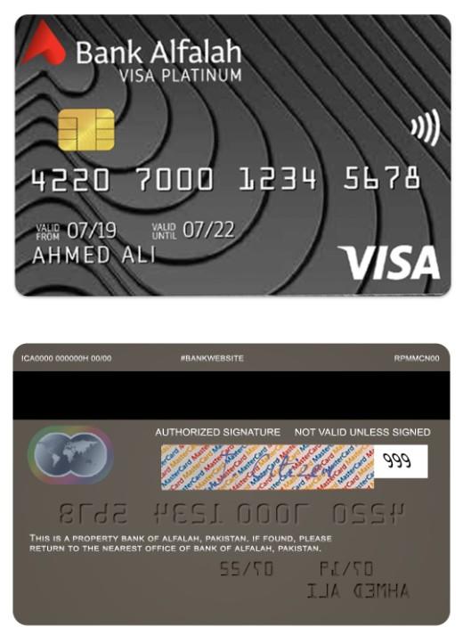 Pakistan Bank of Alfalah platinum visa credit card